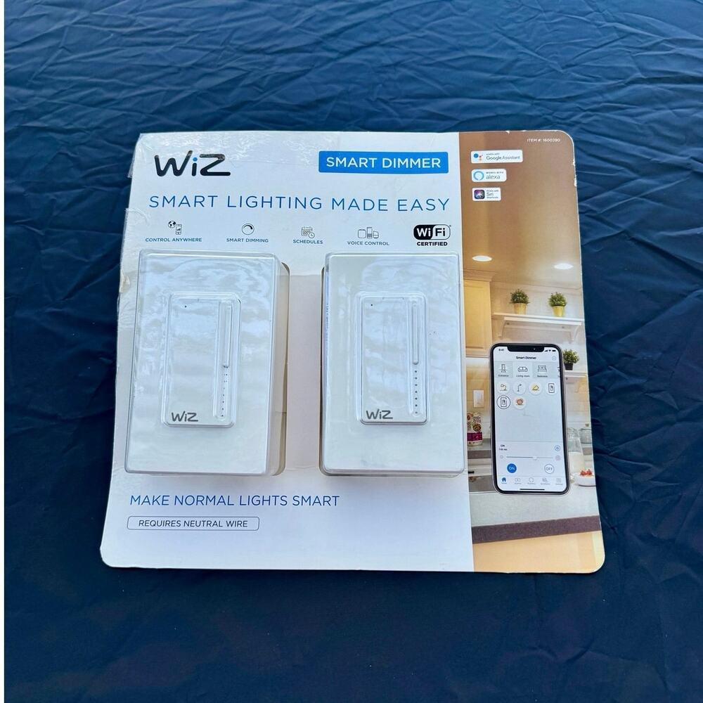 WiZ Smart Dimmer Switch 2-Pack WiFi Alexa Google Assistant Siri Open Box